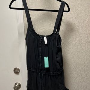 Anthropologie drawstring waist jumpsuit - washed black